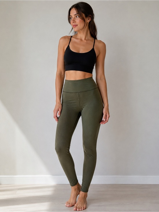 aerie Pants - Aerie Chill. Play. Move Olive Green High Rise Leggings – Women’s Small